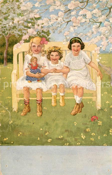 Kuenstlerkarte Franziska Schenkel Frühlingskinder Pupp
