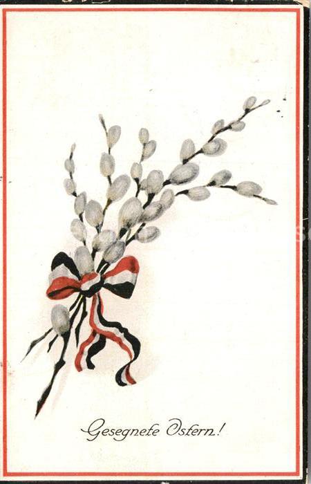 Schwarz Weiss Rot Weidenkätzchen Ostern