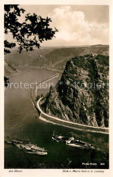 Foto Kratz Nr. 404 Blick von Maria Ruh Loreley Rhein
