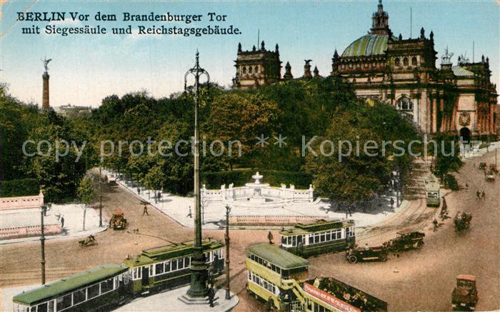 Strassenbahn Berlin Siegessäule Reichstagsgebäude