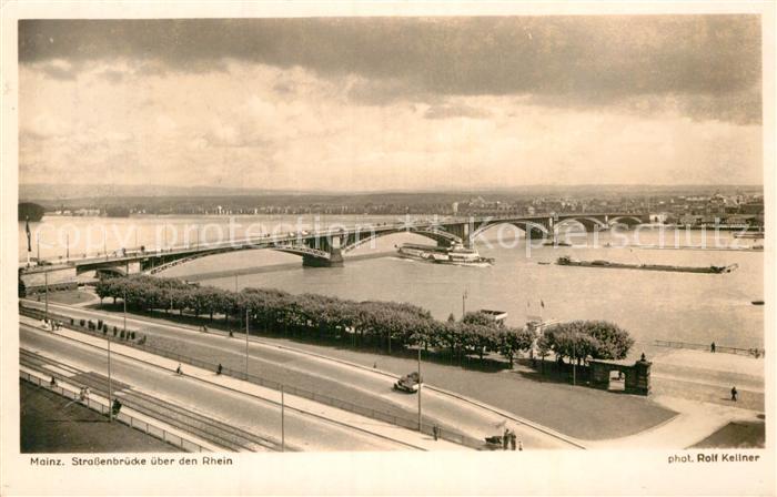 Foto Kellner Rolf Nr. 7311 Mainz Strassenbrücke Rhein