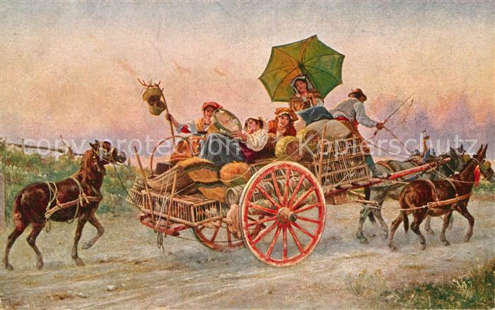 Kuenstlerkarte P. Barucci Campagna Romana e Carro