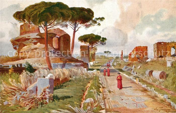 Kuenstlerkarte Roma Via Appia Antica