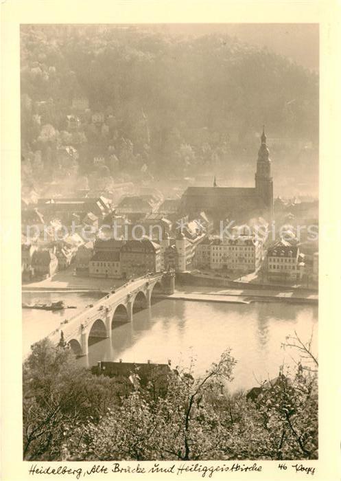 Foto Popp Nr. 46 Heidelberg Alte Brücke Heiliggeistki