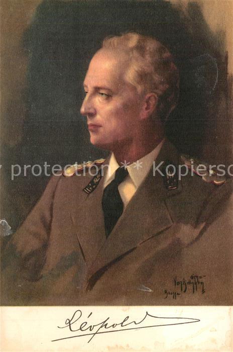 Adel Belgien Leopold III. Künstlerkarte A. Vam Belle