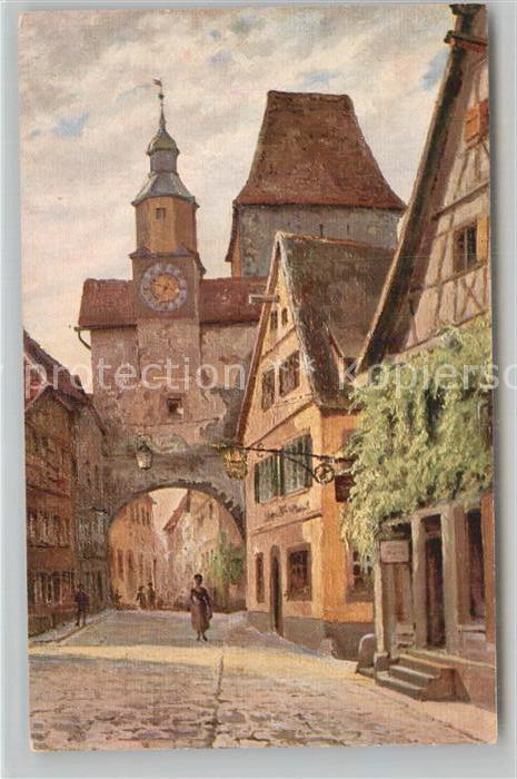 Kuenstlerkarte V. Dehio Rothenburg Tauber Rödergasse M