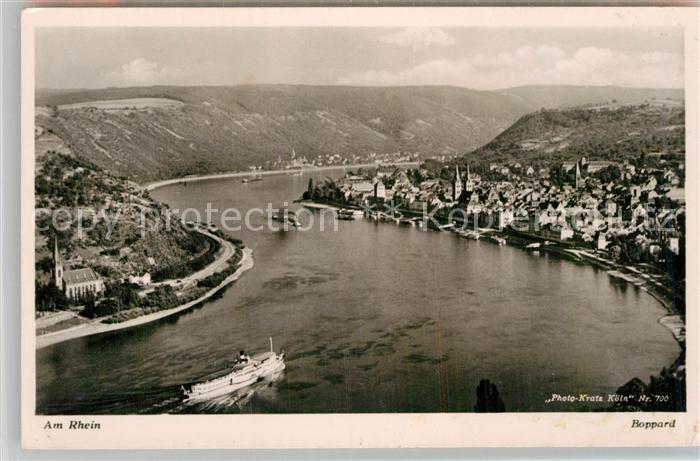 Foto Kratz Nr. 700 Boppard Am Rhein Seitenraddampfer