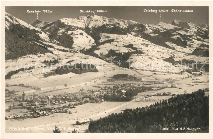 Kitzbuehel Tirol Panorama Bergkette Winter