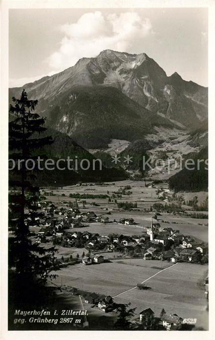 Mayrhofen Zillertal Gruenberg Fliegeraufnahme