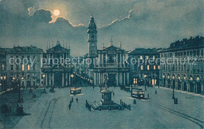 Torino Piazza San Carlo Via Roma Mondschein