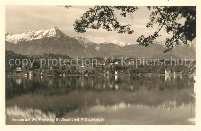 Velden Woerthersee Suedbucht mit Mittagskogel