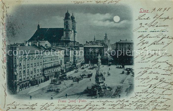 Linz Donau Franz Josef Platz Mondschein