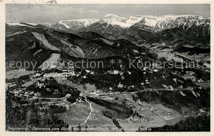 Semmering Niederoesterreich Blick vom Gipfel Sonnwendstein Raxalpe
