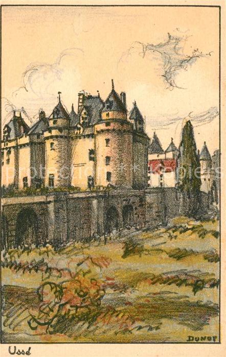Usse Rigny Chateau Dessin Kuenstlerkarte