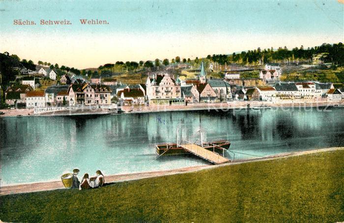 Wehlen Sachsen Blick ueber die Elbe