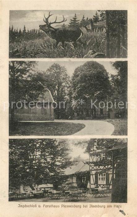 Plessenburg Jagdschloss und Forsthaus Hirsch