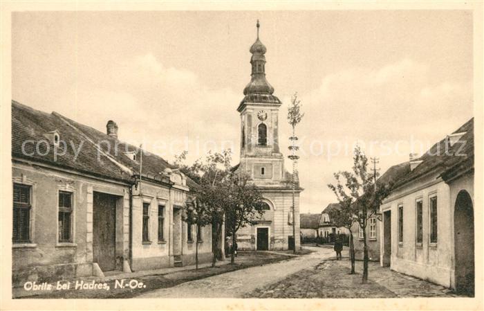 Obritz Hadres Partie an der Kirche