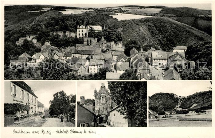 Kirn Nahe Gasthaus zur Burg Schloss Dhaun Landschaftspanorama