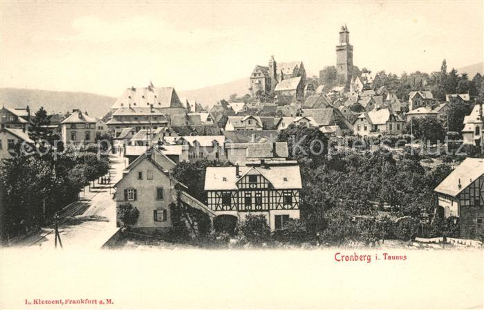 Cronberg Taunus Ortsansicht mit Kirche und Schloss