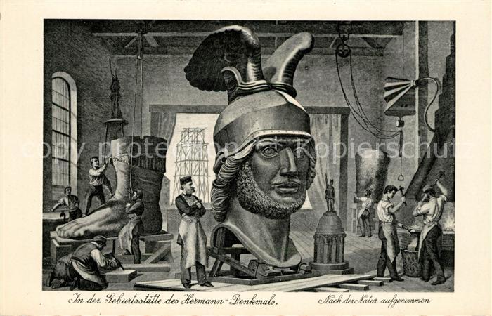 Detmold Geburtsstaette des Hermann Denkmals Litho