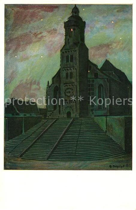 Schwaebisch Hall Kirche St Michael Kuenstlerkarte