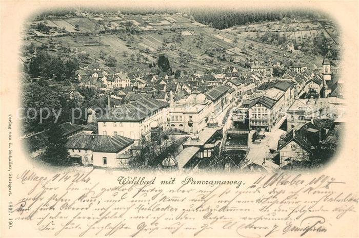 Wildbad Schwarzwald Stadtbild mit Panoramaweg