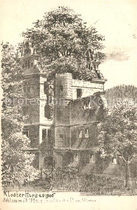 Hirsau Kloster Schloss mit Ulme Kuenstlerkarte