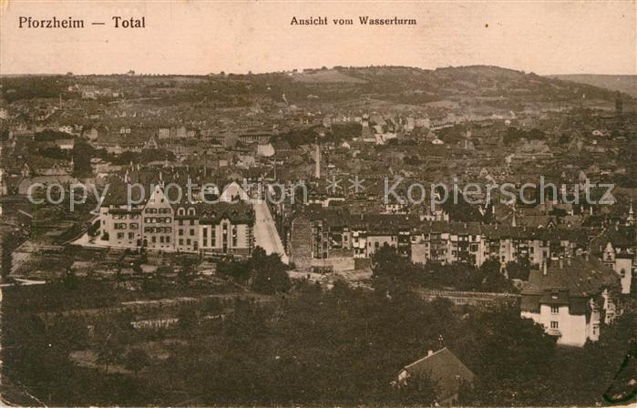 Pforzheim Total Ansicht vom Wasserturm