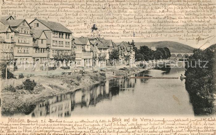 Muenden Werra Blick auf die Werra
