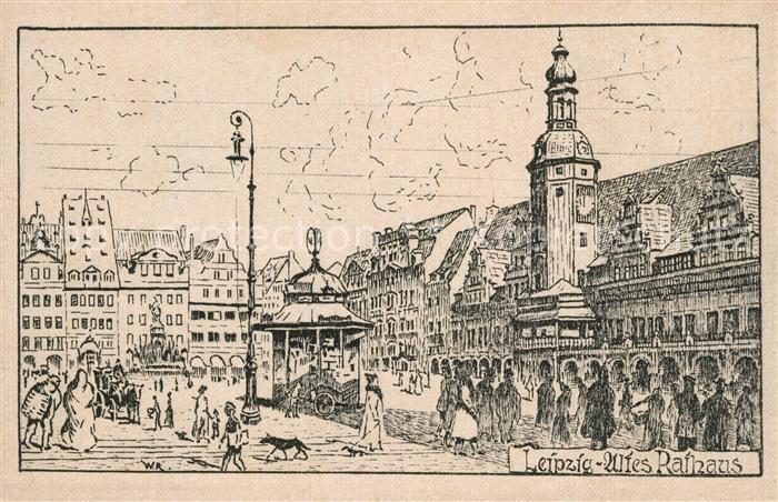 LEIPZIG Sachsen Altes Rathaus Kuenstlerkarte
