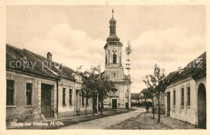 Obritz Hadres Ortsmotiv mit Kirche