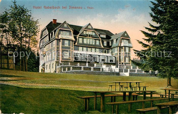 Ilmenau Thueringen Hotel Gabelbach Litho