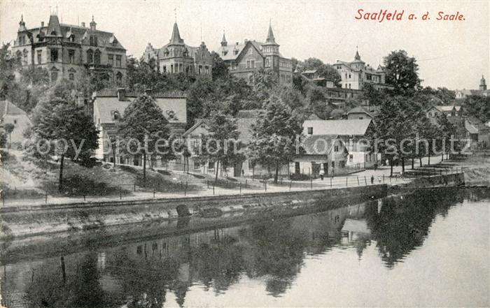 Saalfeld Saale Uferstrasse am Fluss
