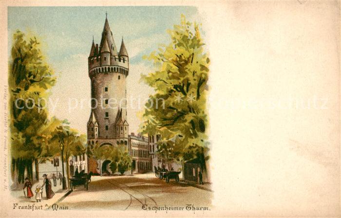 Frankfurt Main Eschenheimer Turm Deutsche Reichspost Litho