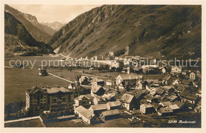 Andermatt Alpen Fliegeraufnahme