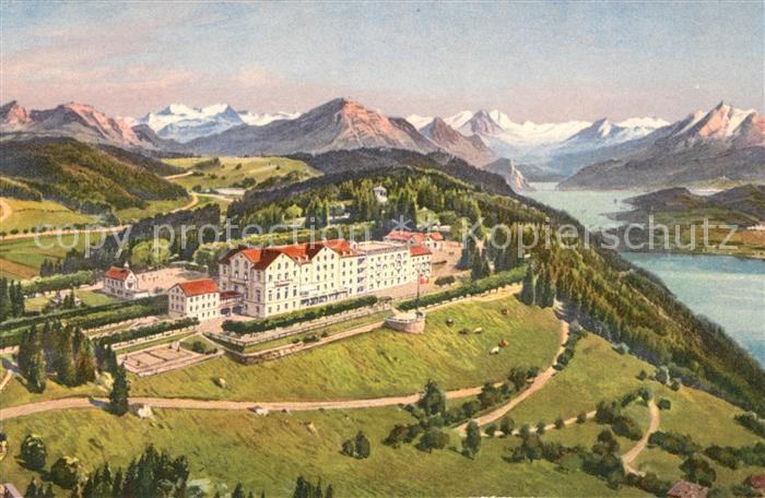 Felsenegg Berghotel aus der Vogelschau Alpenpanorama