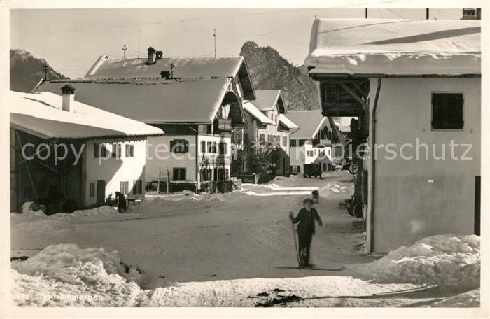 Unterammergau Strassenpartie im Winter