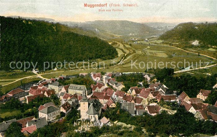Muggendorf Fraenkische Schweiz Panorama Blick vom Pavillon Serie 221