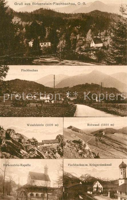 Birkenstein Teilansicht Alpen Wendelstein Rotwand Kapelle Kriegerdenkmal