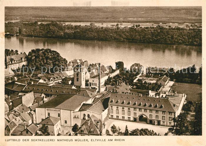 Eltville Rhein Luftbild der Sektkellerei Matheus Mueller