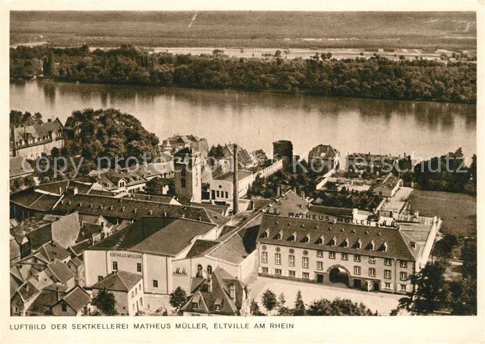 Eltville Rhein Luftbild der Sektkellerei Matheus Mueller