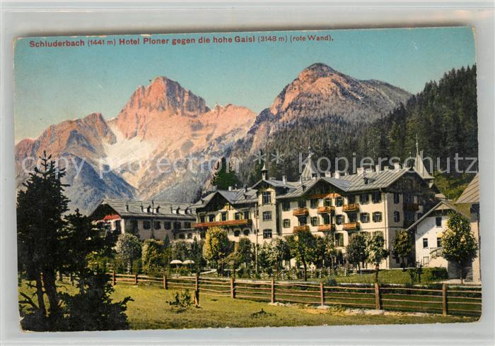 Schluderbach Carbonin Hotel Ploner gegen die hohe Gaisi Rote Wand