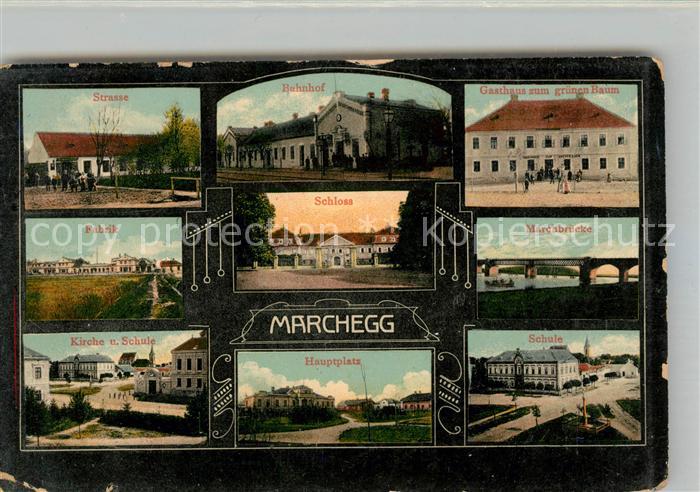 Marchegg Niederoesterreich Bahnhof Gasthaus Fabrik Schloss Marchbruecke Schule H