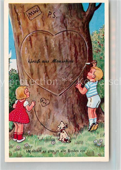 Monschau Montjoie NRW Ich schnitt es gern in alle Rinden ein Herz Baum Kinder Hu