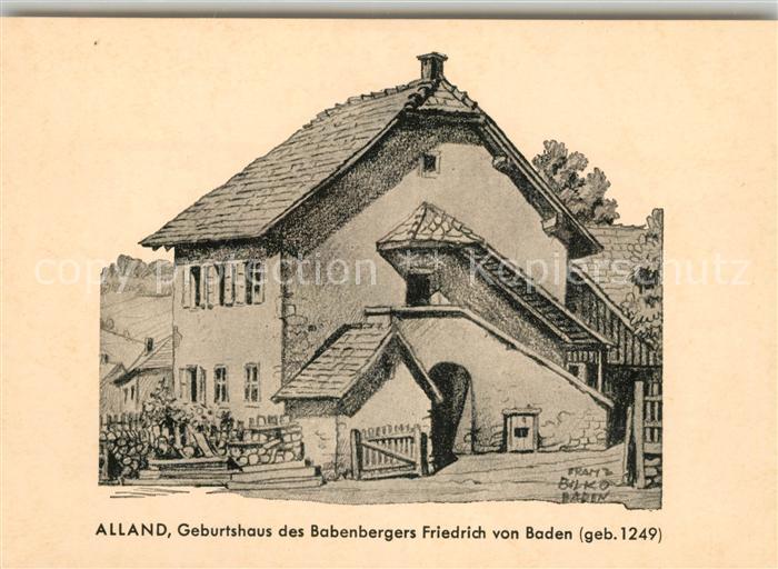 Alland Niederoesterreich Geburtshaus des Babenbergers Friedrich von Baden Kuenst