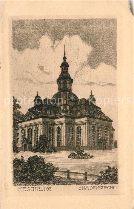 Hirschberg Jelenia Gora Gnadenkirche Original Radierung Handabzug Kuenstlerkarte