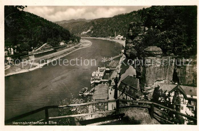 Herrnskretschen Boehmen Panorama