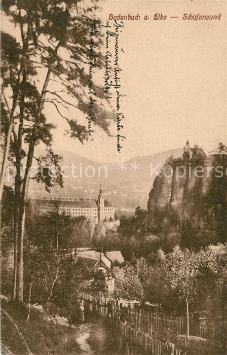 Bodenbach-Tetschen Boehmen Schaeferwand Felsen