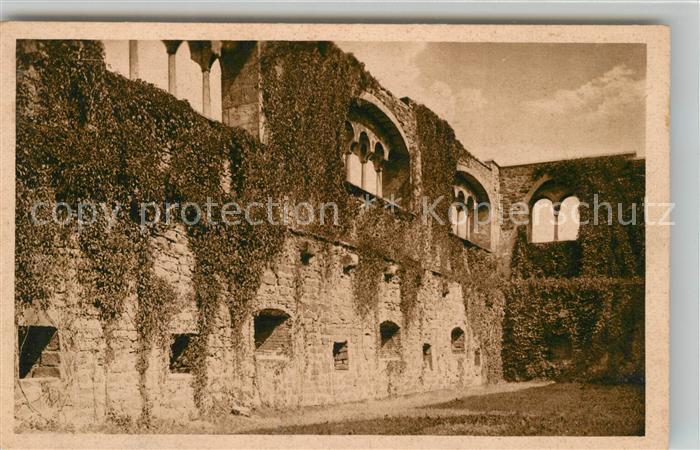 Eger Cheb Tschechien Bankettsaal der Kaiserburg Ruine Kuenstlerkarte Helo No 3