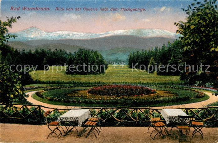Bad Warmbrunn Blick von der Gallerie nach dem Hochgebirge